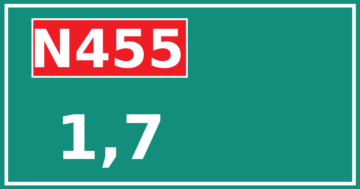 Hectometerbord N455 1,7