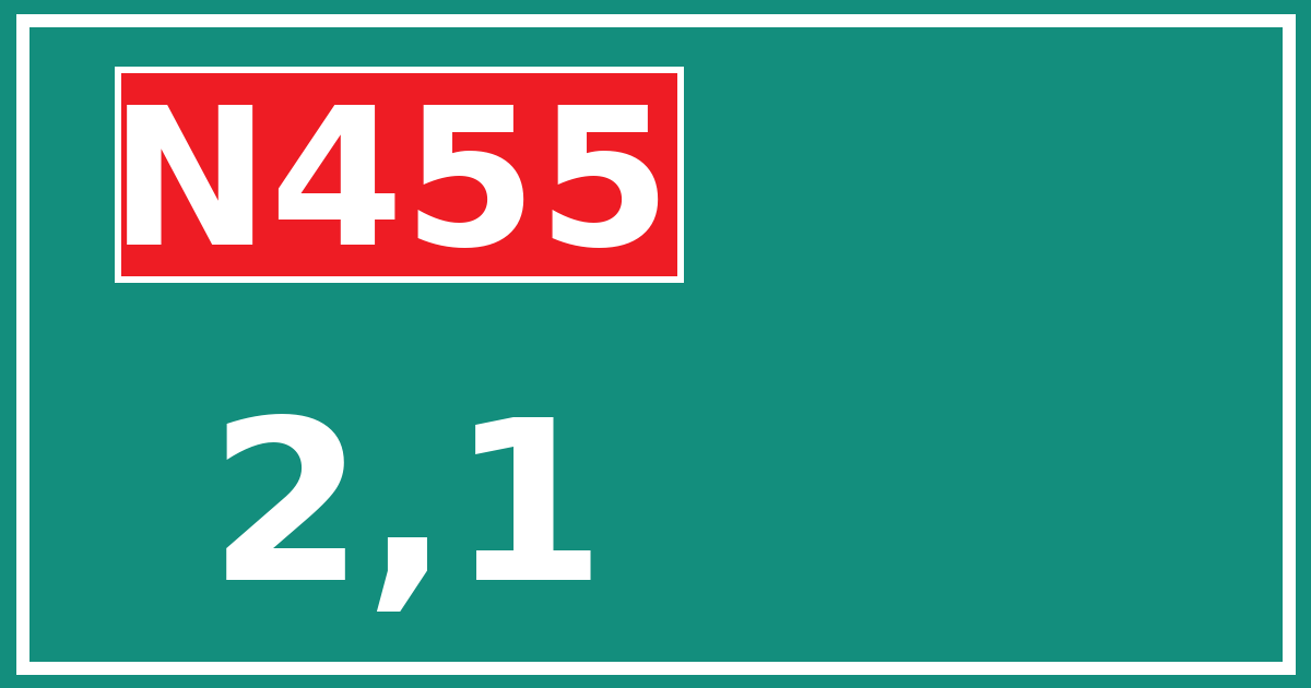 Hectometerbord N455 2,1
