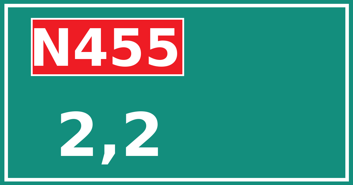 Hectometerbord N455 2,2