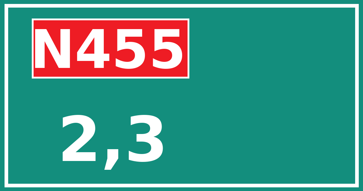 Hectometerbord N455 2,3