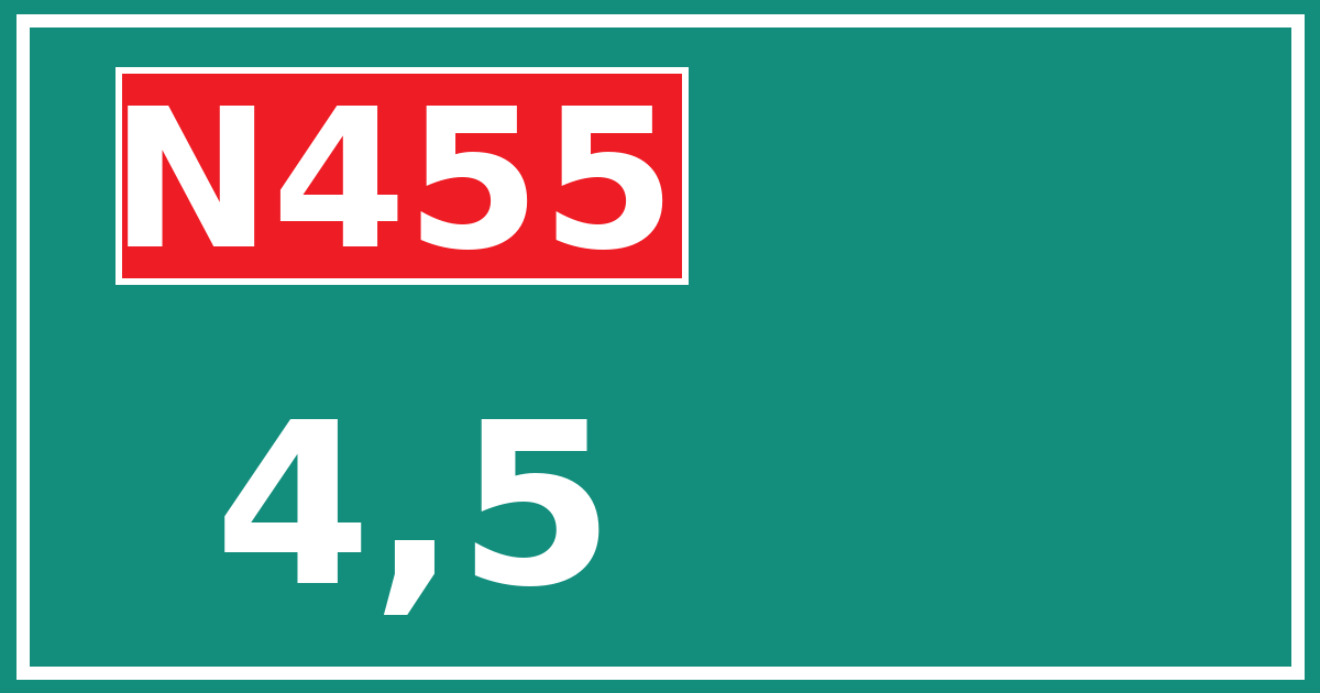 Hectometerbord N455 4,5