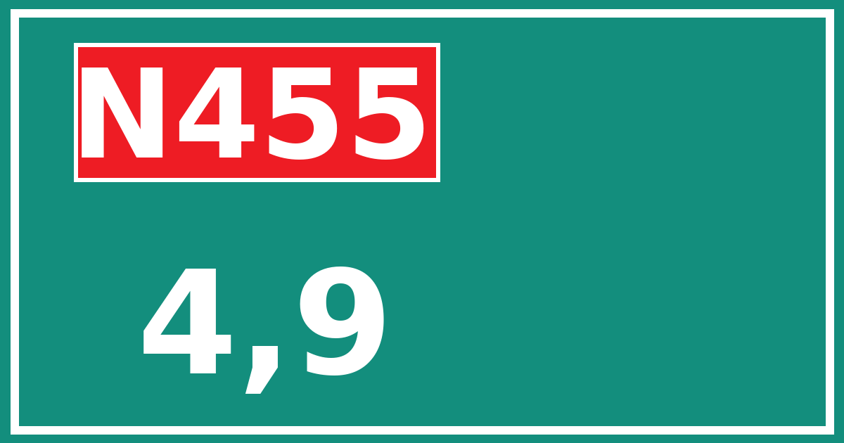 Hectometerbord N455 4,9
