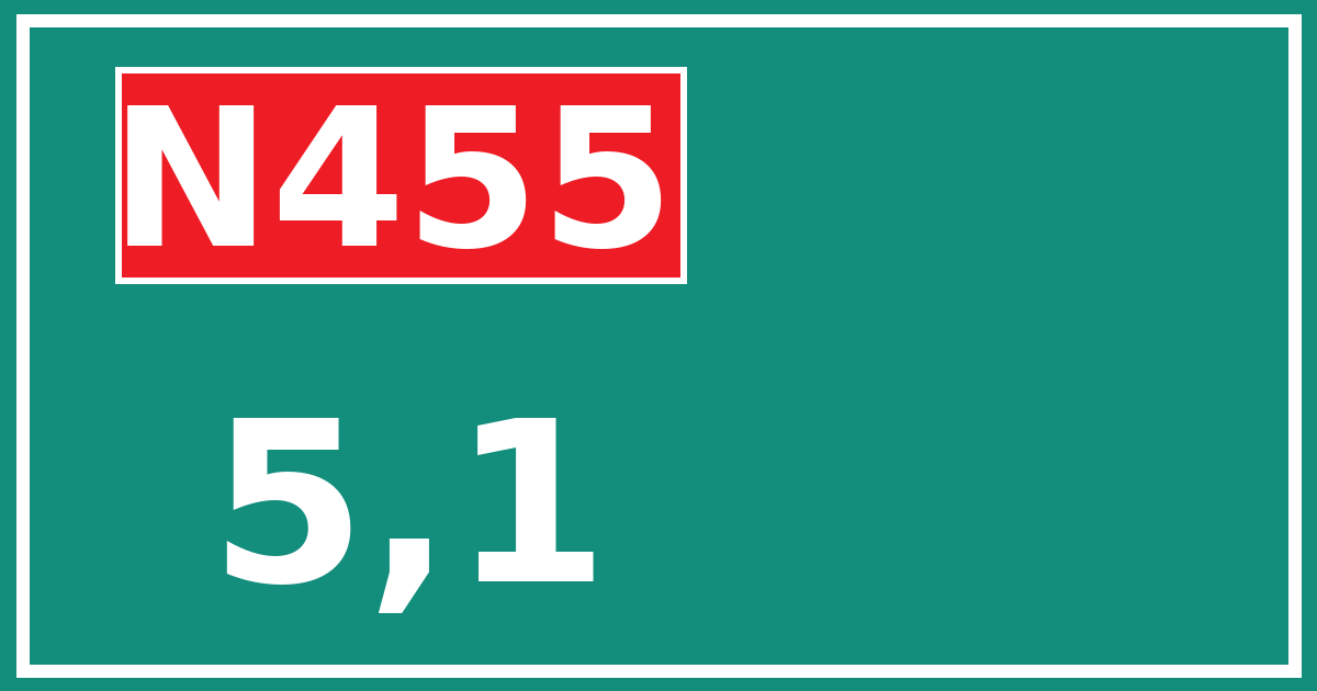 Hectometerbord N455 5,1