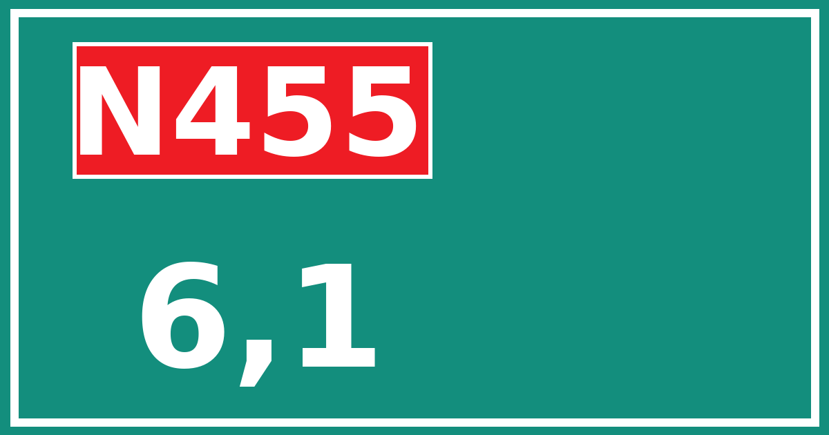 Hectometerbord N455 6,1