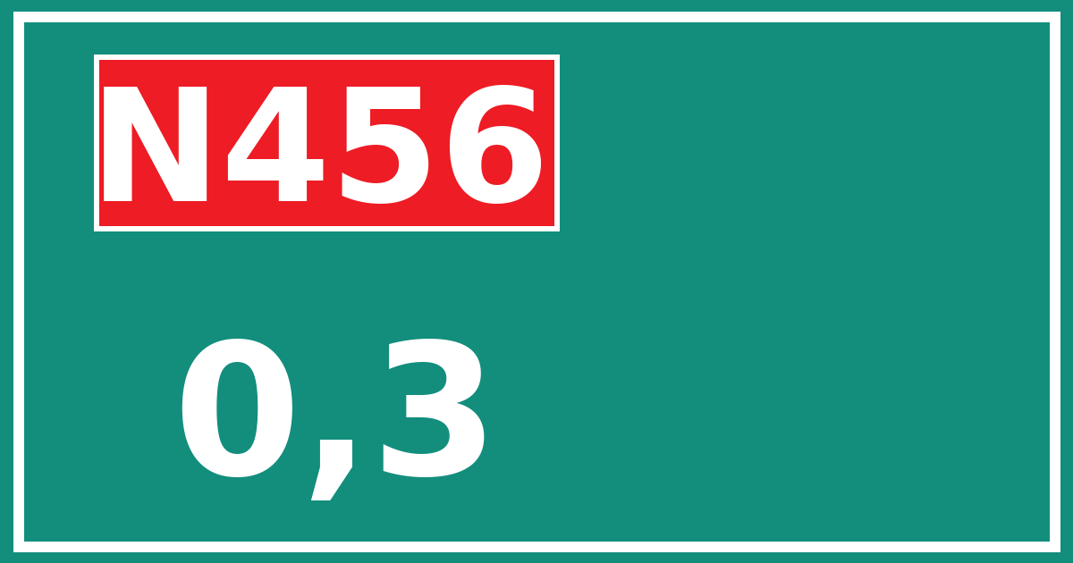 Hectometerbord N456 0,3