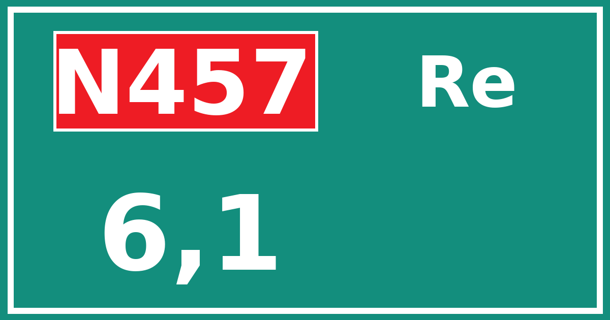 Hectometerbord N457 6,1 zijde Re