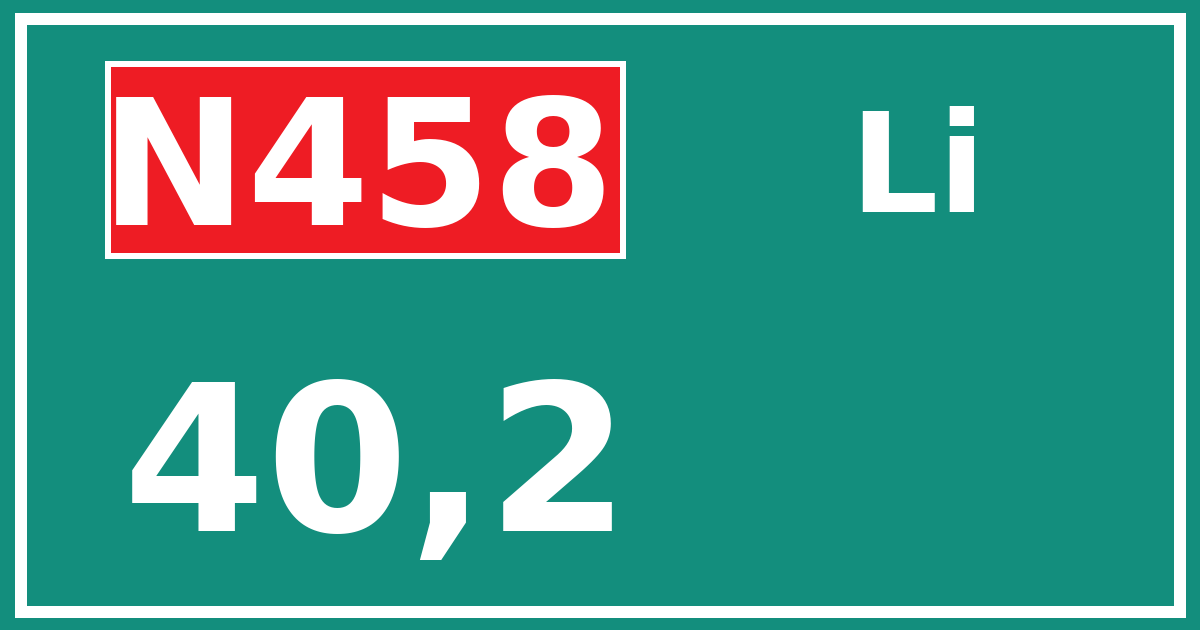 Hectometerbord N458 40,2 zijde Li