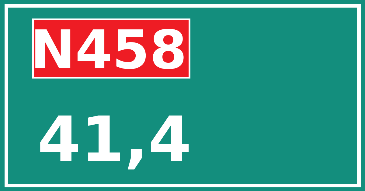 Hectometerbord N458 41,4