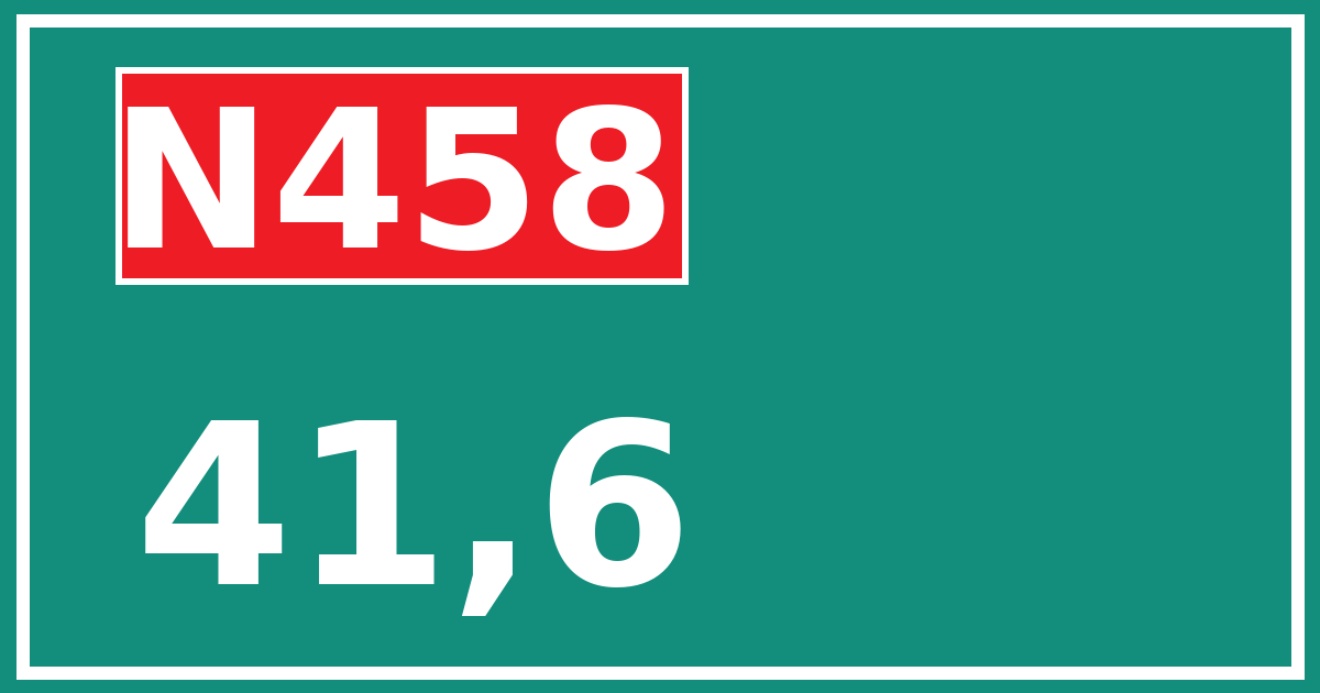 Hectometerbord N458 41,6