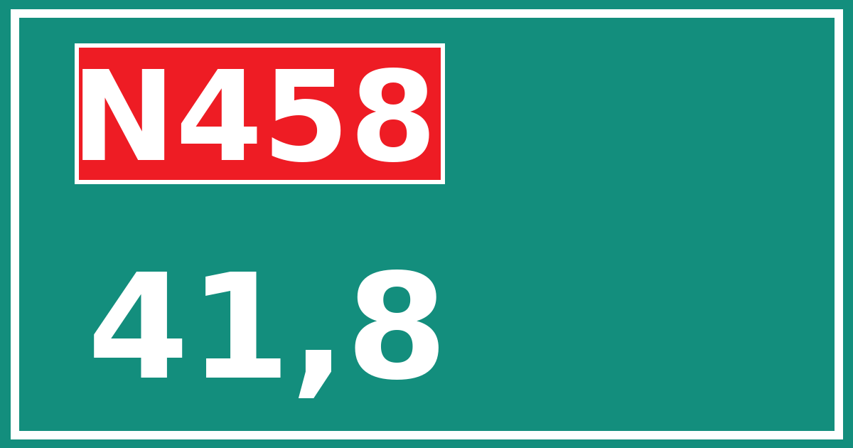 Hectometerbord N458 41,8