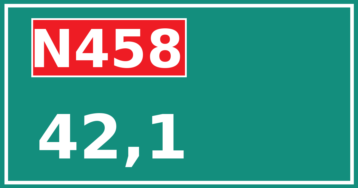 Hectometerbord N458 42,1