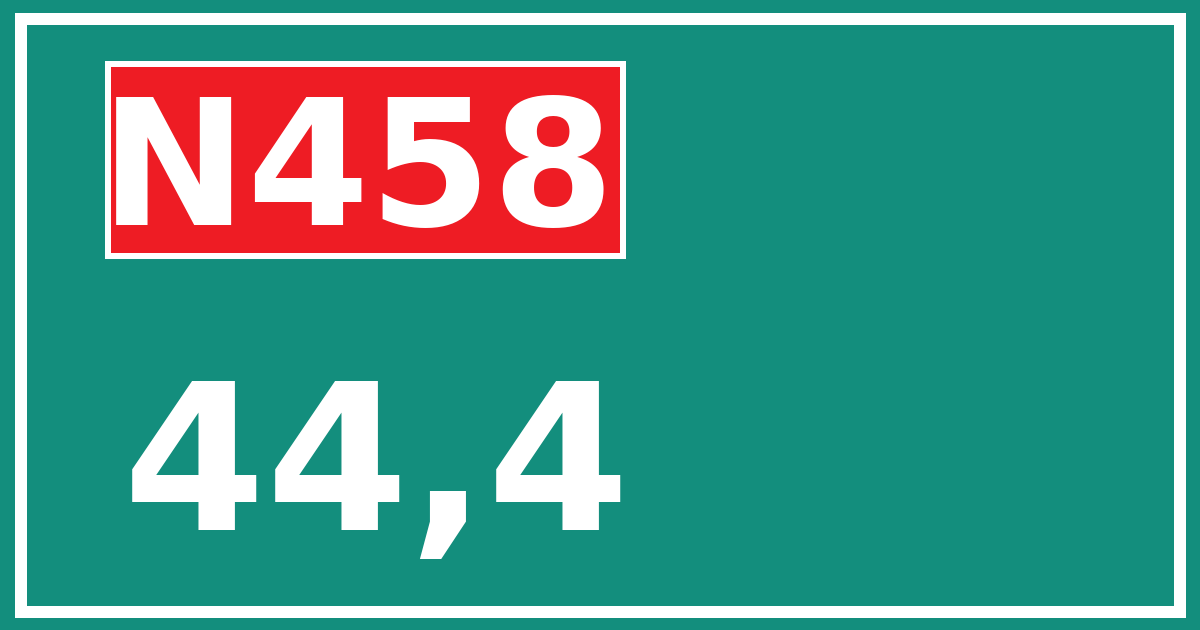 Hectometerbord N458 44,4