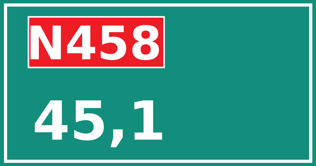Hectometerbord N458 45,1