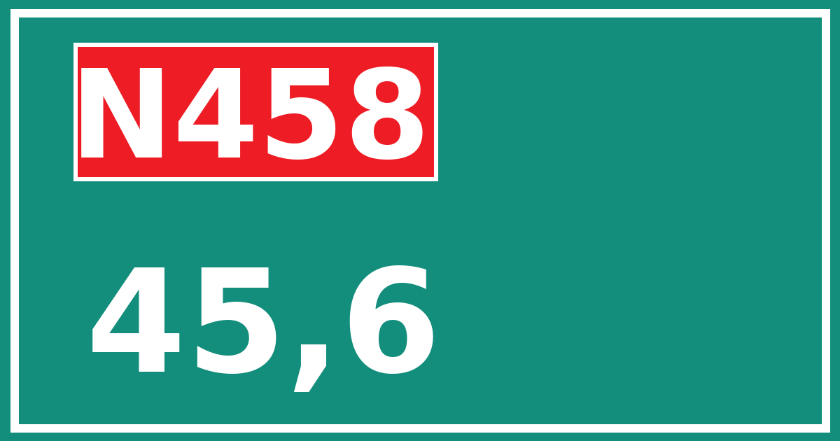 Hectometerbord N458 45,6