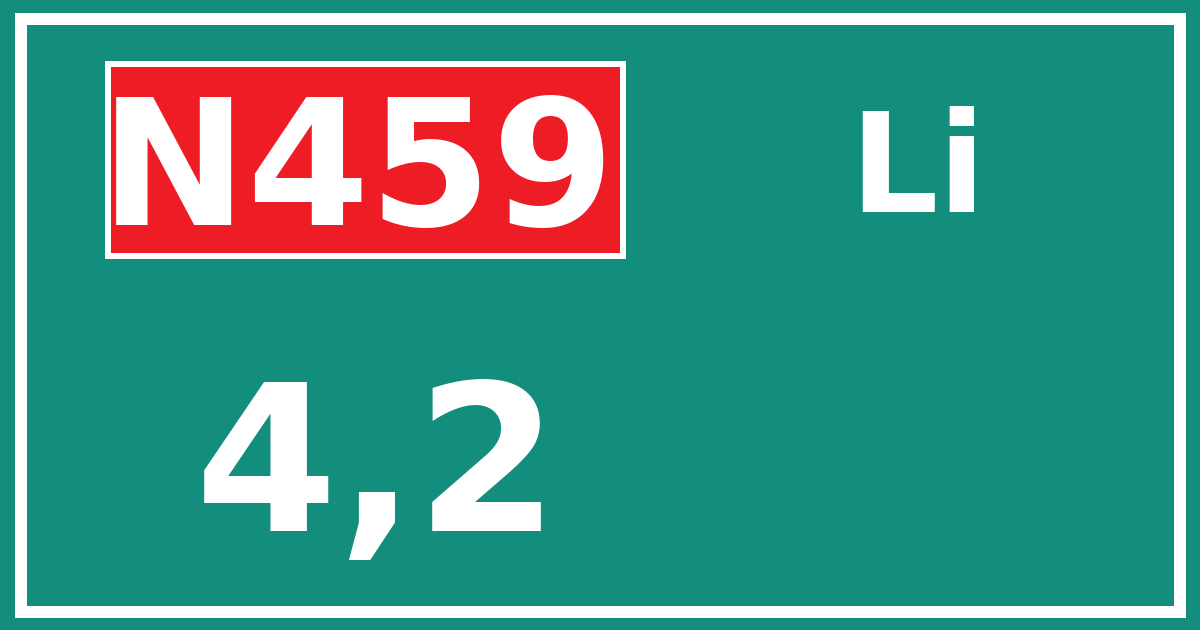 Hectometerbord N459 4,2 zijde Li