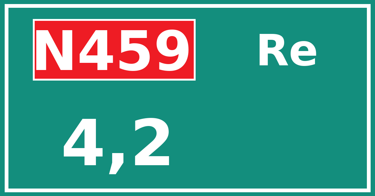 Hectometerbord N459 4,2 zijde Re