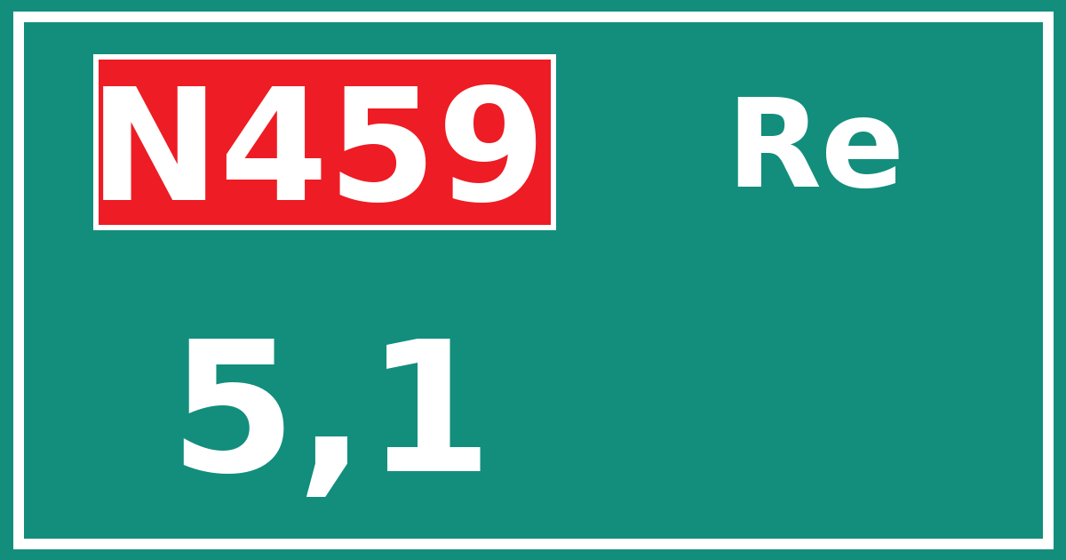 Hectometerbord N459 5,1 zijde Re