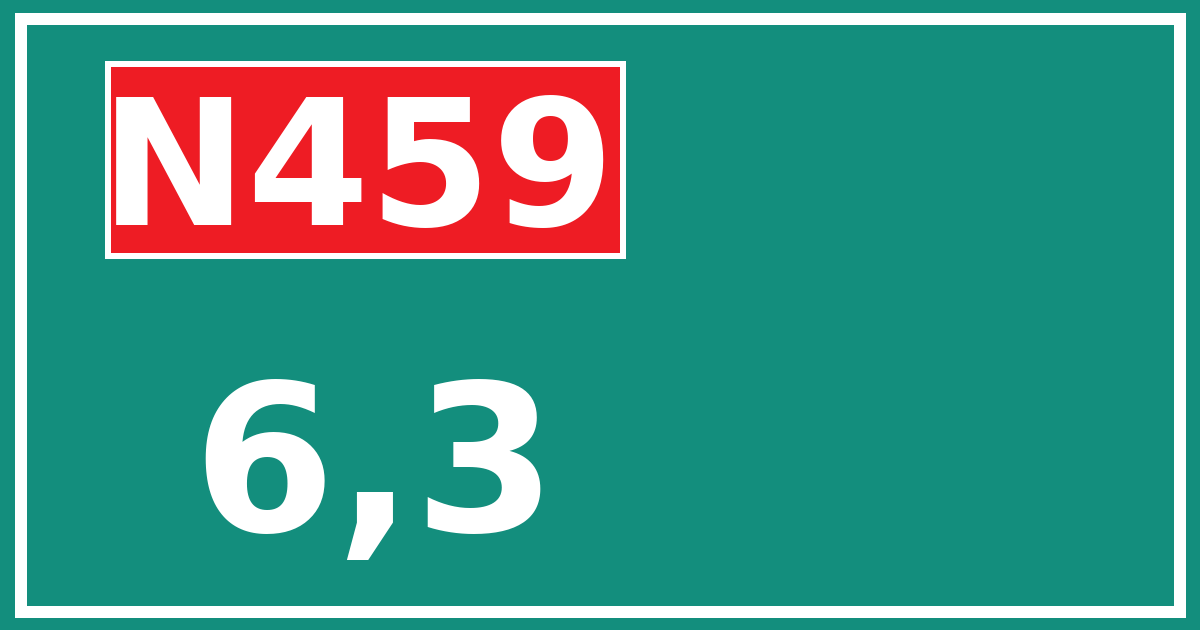 Hectometerbord N459 6,3