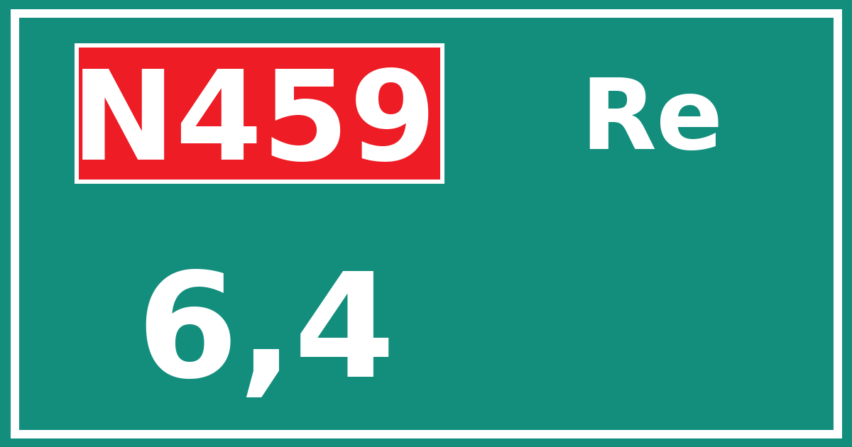 Hectometerbord N459 6,4 zijde Re