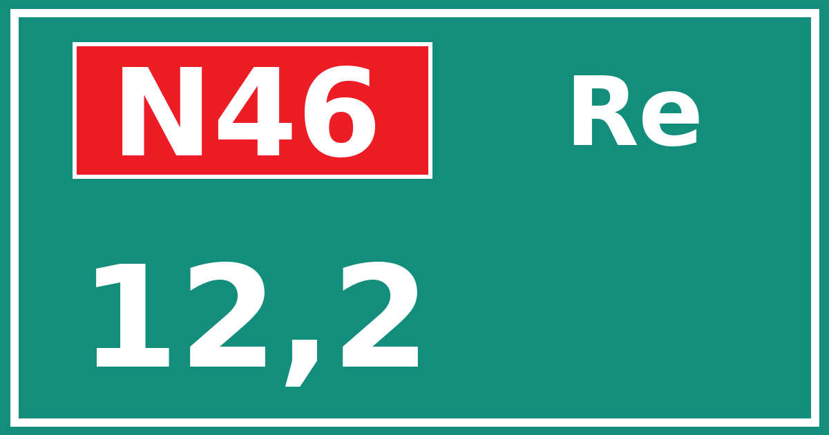 Hectometerbord N46 12,2 zijde Re