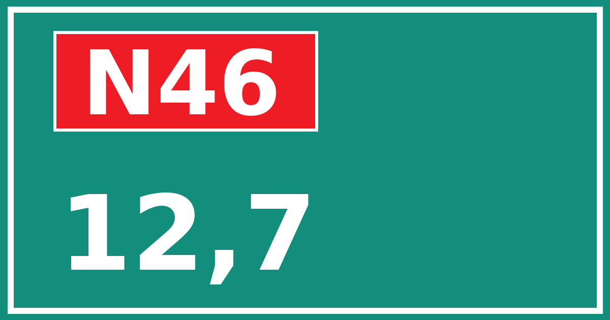 Hectometerbord N46 12,7