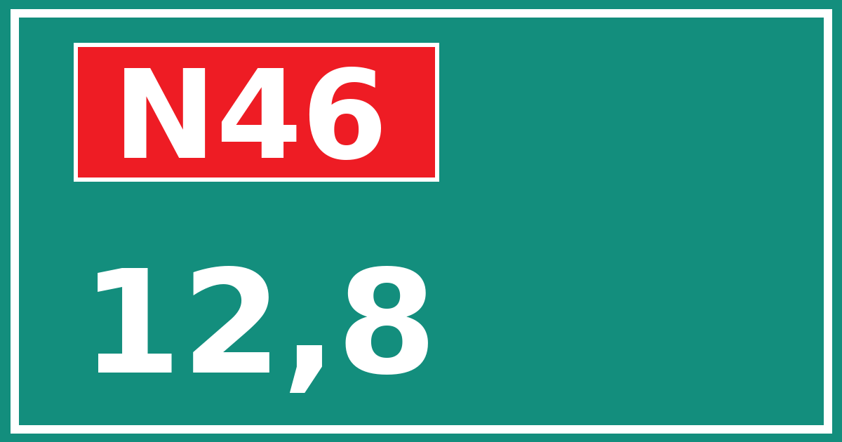 Hectometerbord N46 12,8
