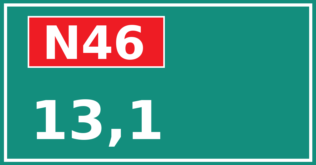 Hectometerbord N46 13,1