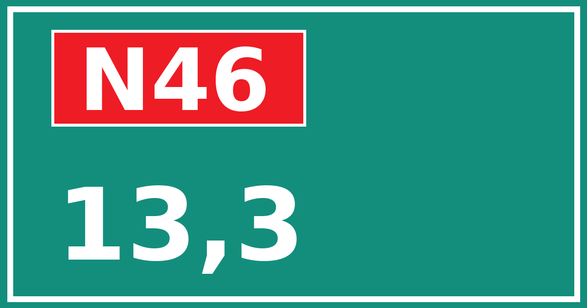 Hectometerbord N46 13,3