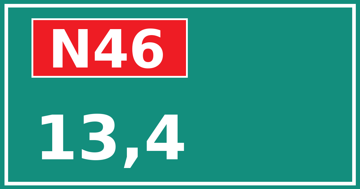 Hectometerbord N46 13,4
