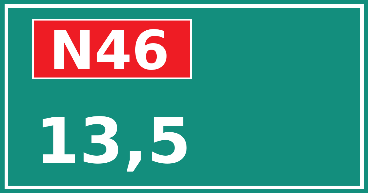 Hectometerbord N46 13,5