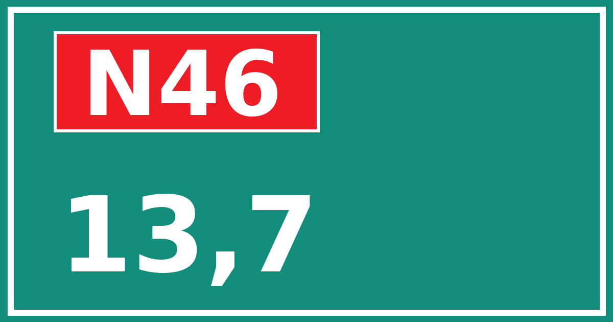 Hectometerbord N46 13,7