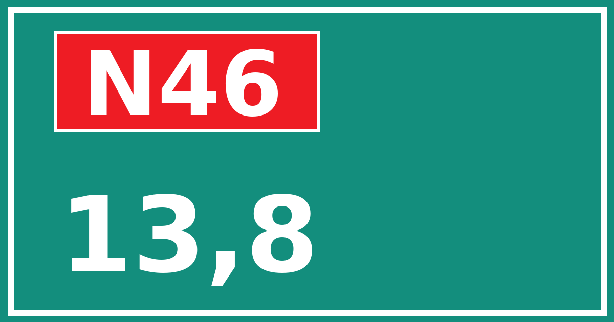 Hectometerbord N46 13,8