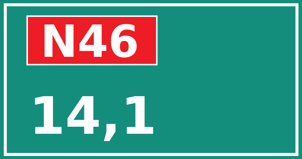 Hectometerbord N46 14,1