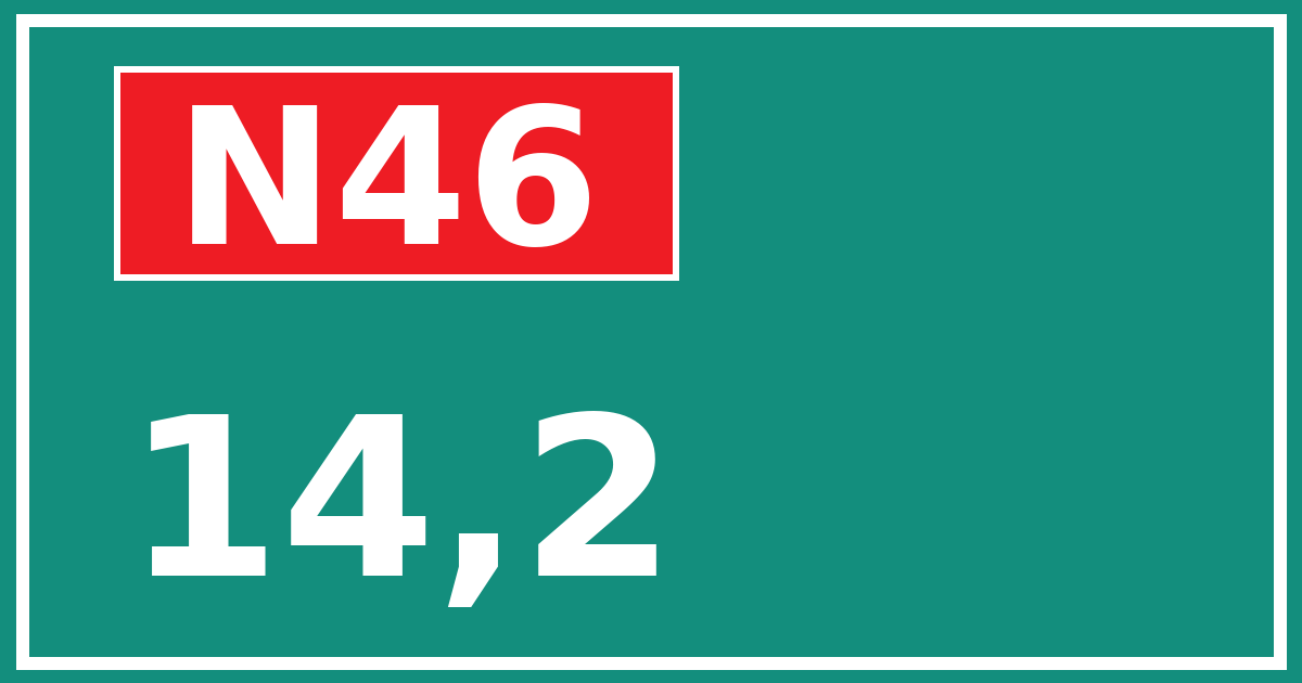 Hectometerbord N46 14,2