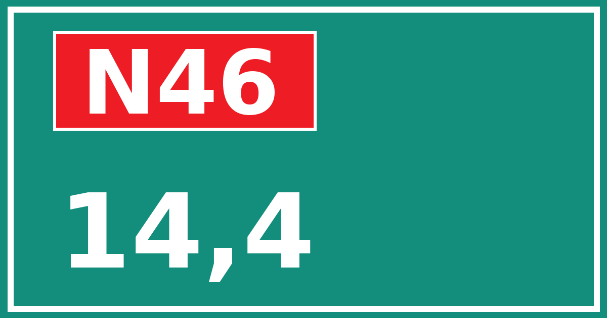 Hectometerbord N46 14,4