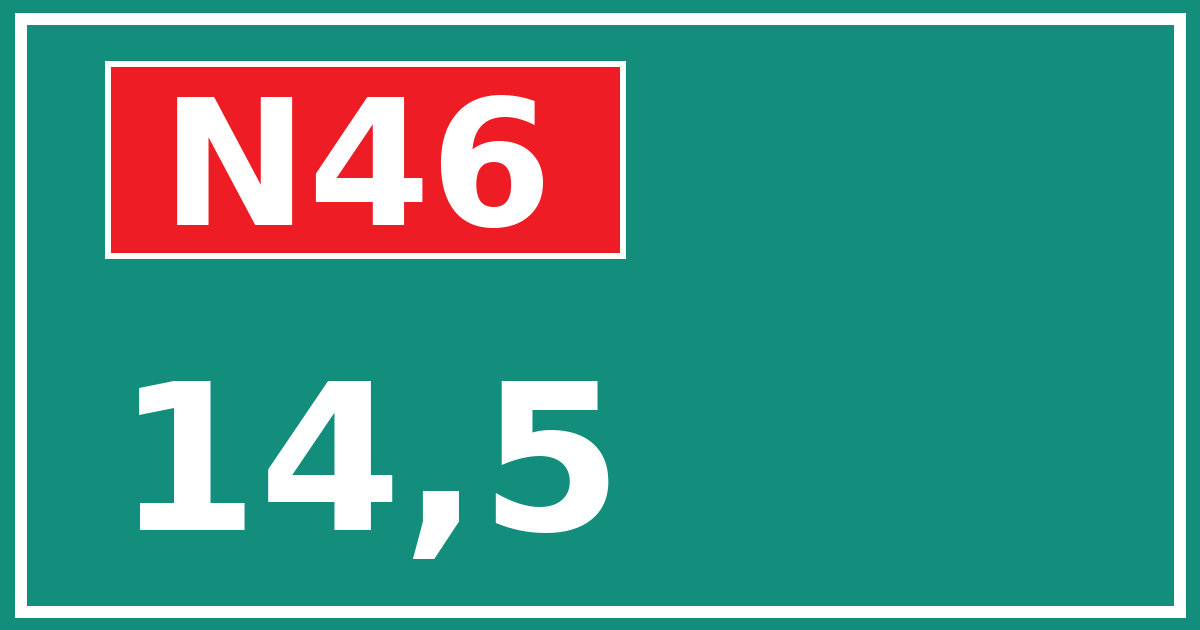 Hectometerbord N46 14,5