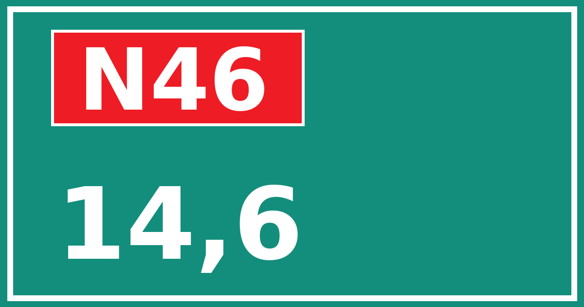 Hectometerbord N46 14,6