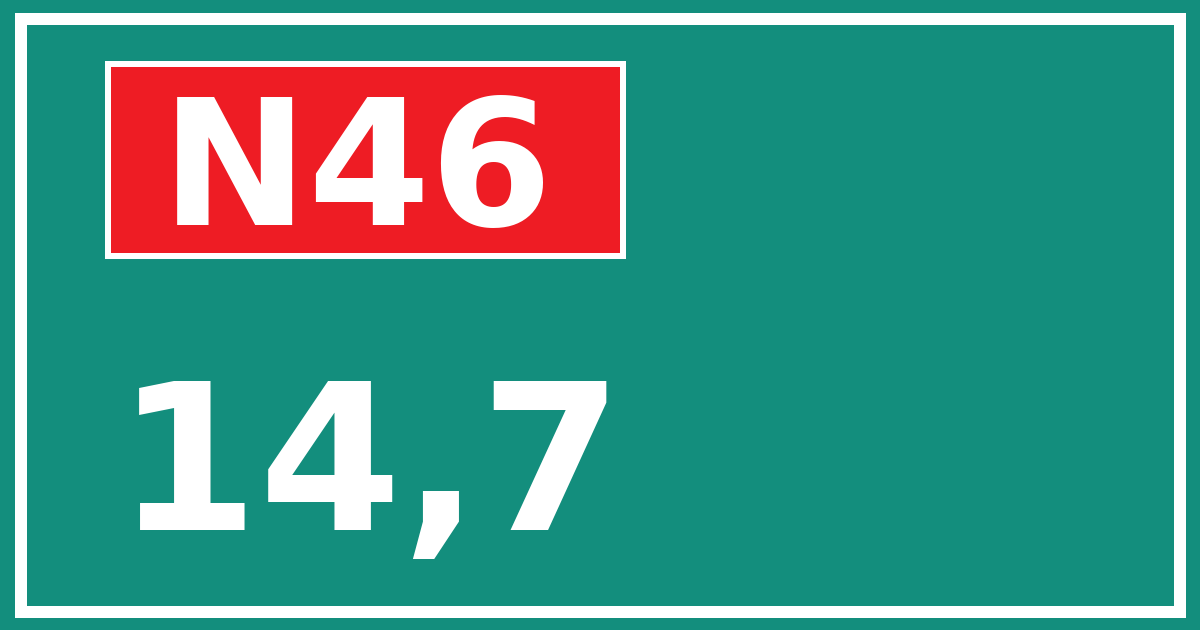Hectometerbord N46 14,7