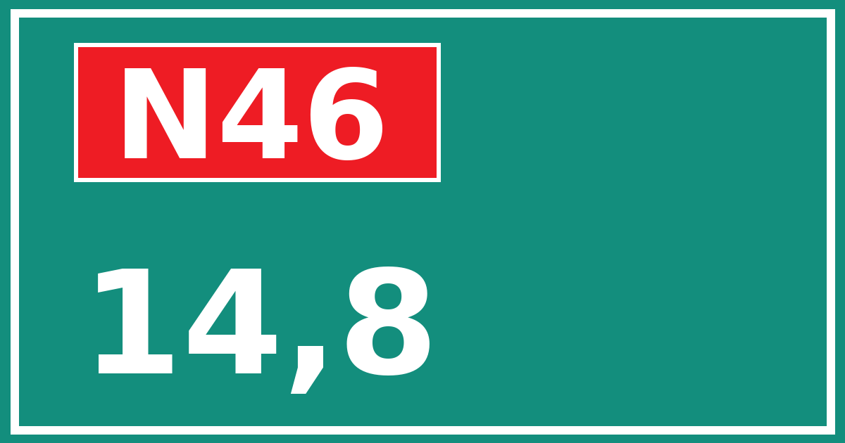 Hectometerbord N46 14,8