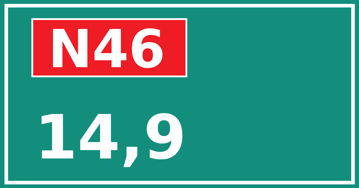 Hectometerbord N46 14,9