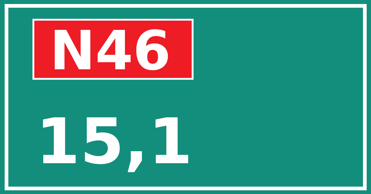 Hectometerbord N46 15,1