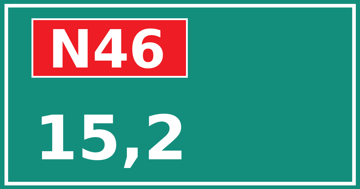 Hectometerbord N46 15,2