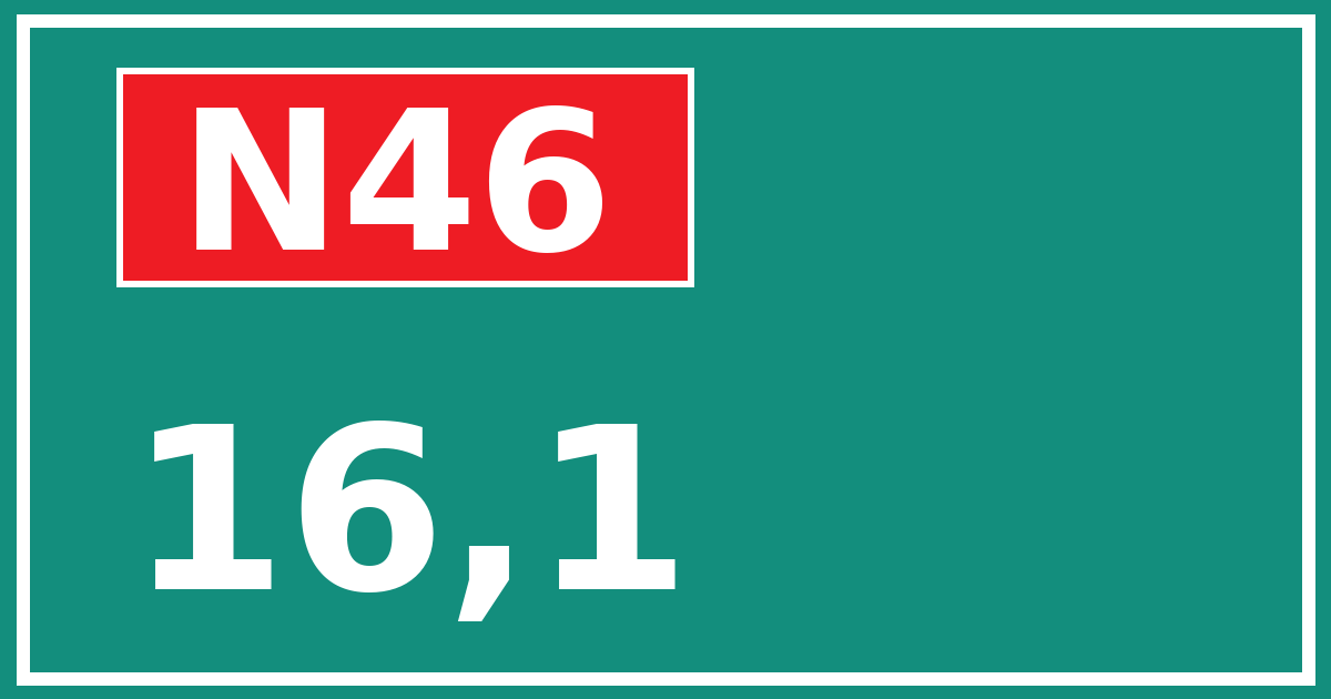 Hectometerbord N46 16,1