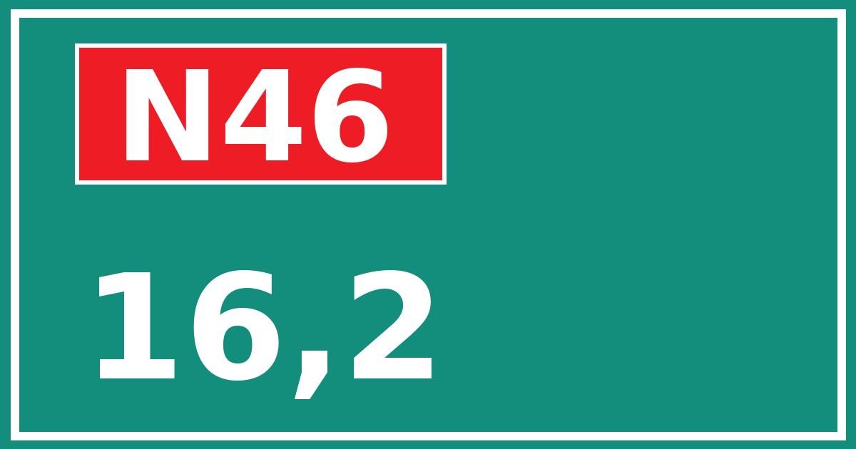 Hectometerbord N46 16,2