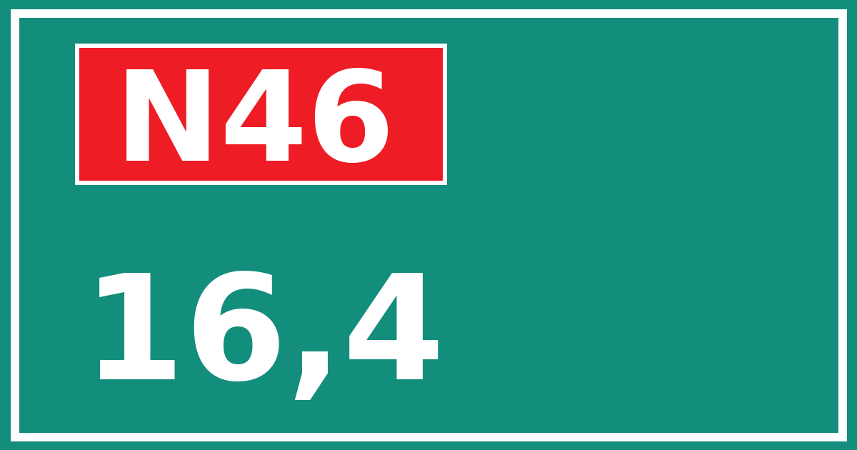 Hectometerbord N46 16,4