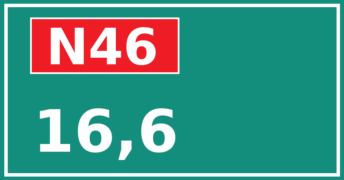 Hectometerbord N46 16,6
