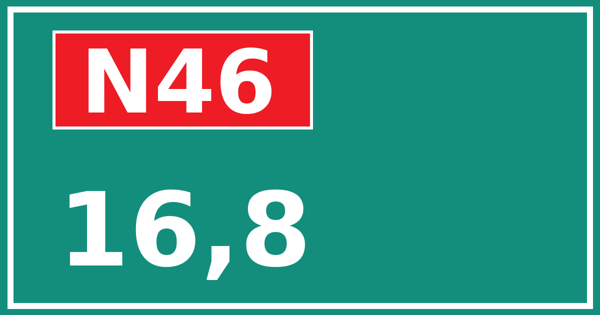 Hectometerbord N46 16,8