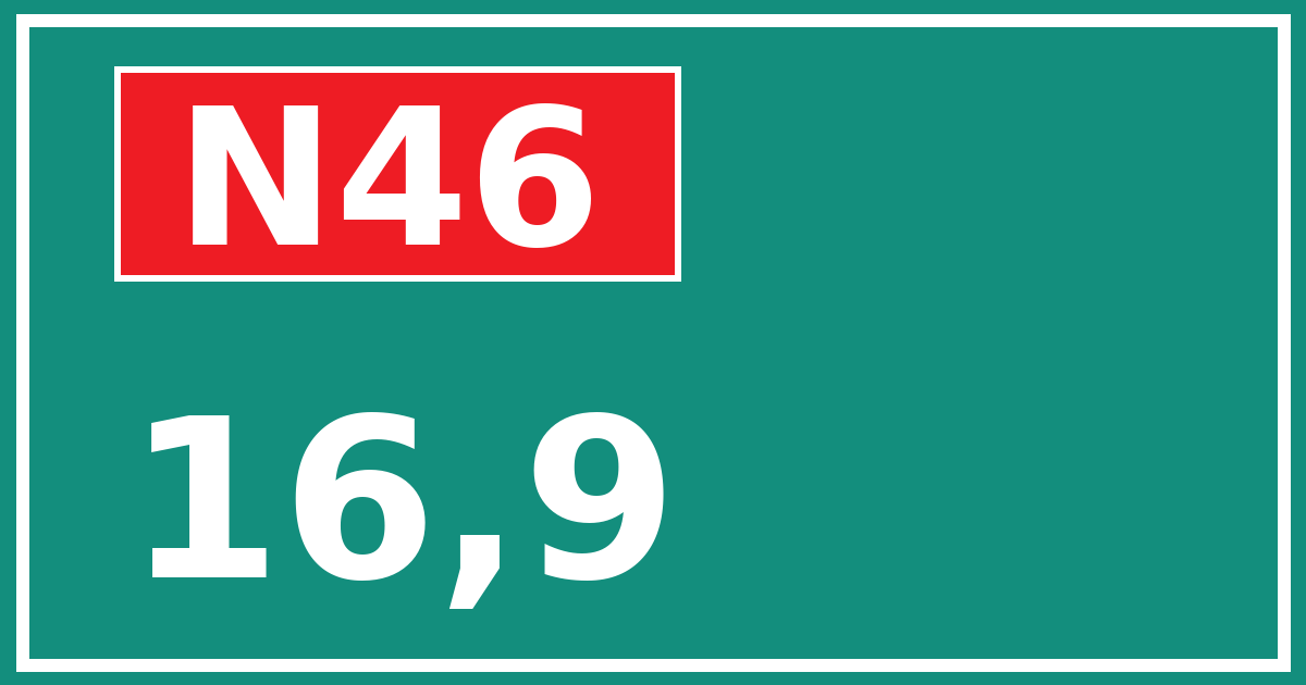 Hectometerbord N46 16,9