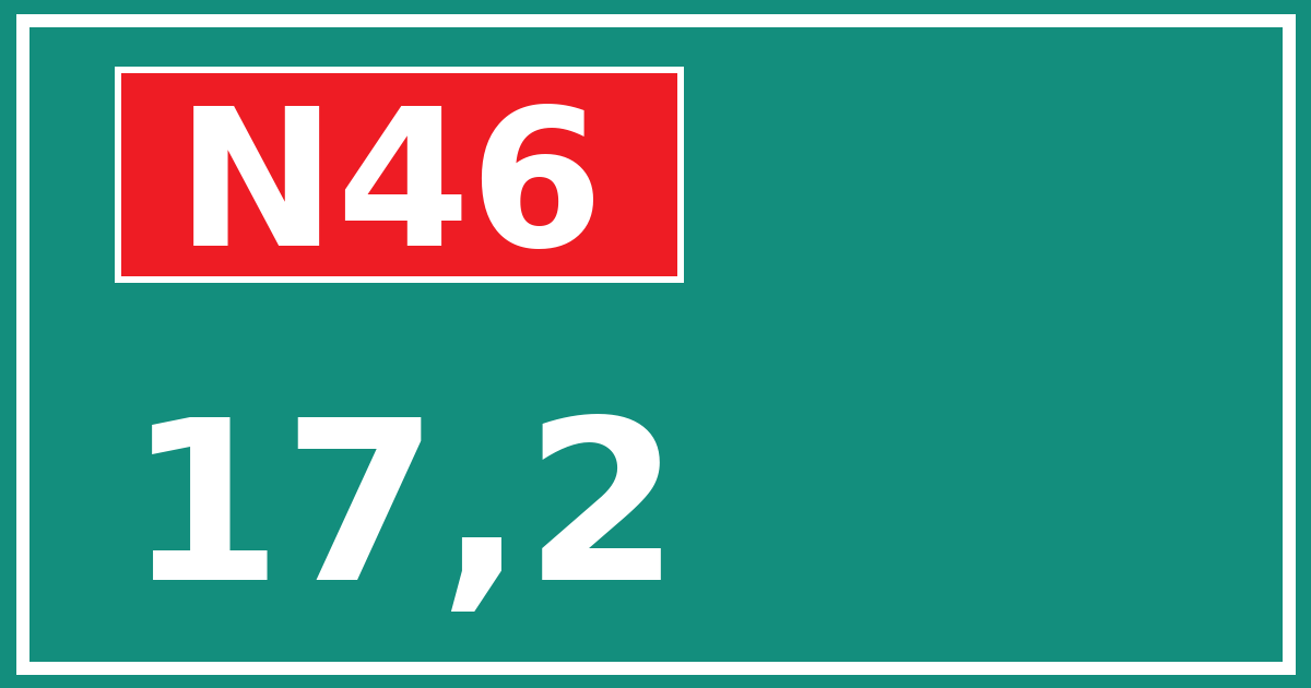 Hectometerbord N46 17,2
