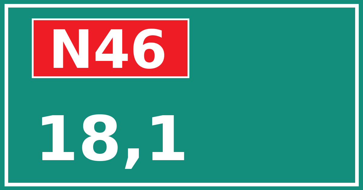 Hectometerbord N46 18,1